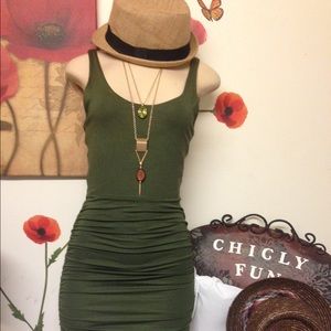 Summers Meadow Green Tank Dress w/ Roushing
